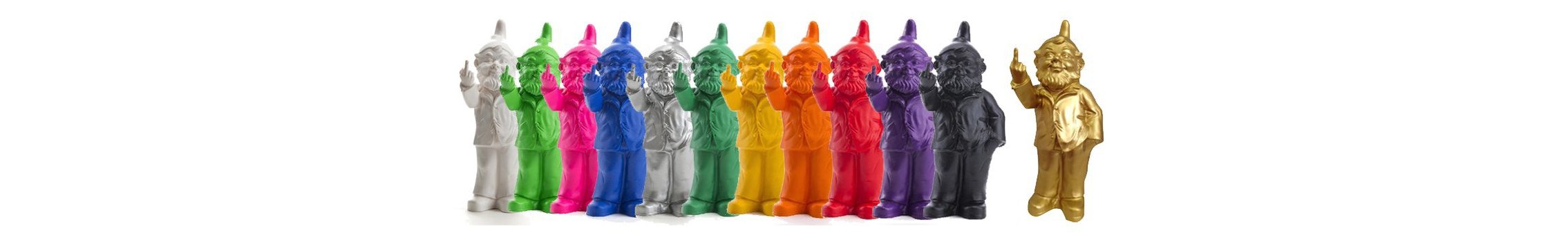 Nains de jardin avec un doigt d'Honneur