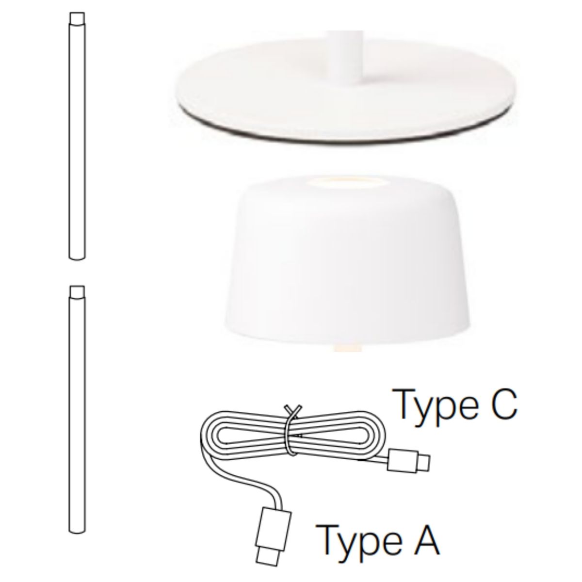 Zafferano Lampe de table LED 1+1