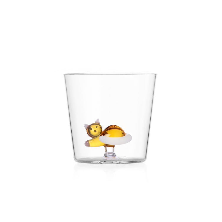 Ichendorf Verre Tabby Cat lying ambre blanc
