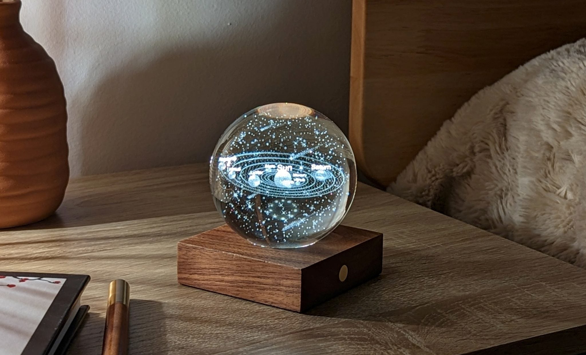 Lampe boule de cristal lumineuse Ø 8 cm