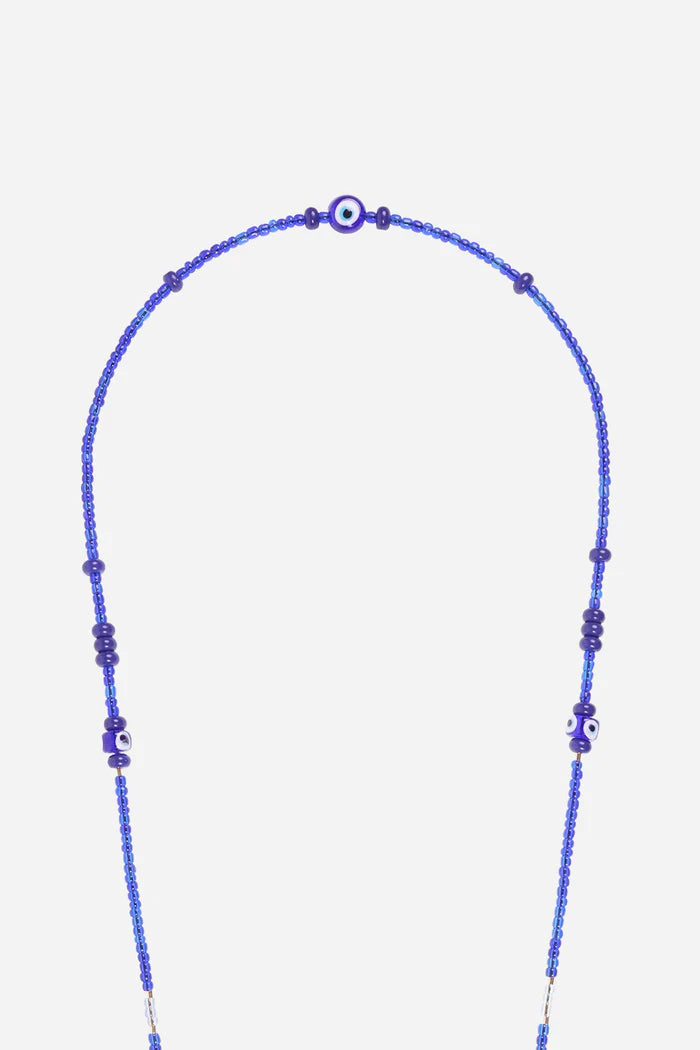 Chaîne de téléphone Leda - perles bleues