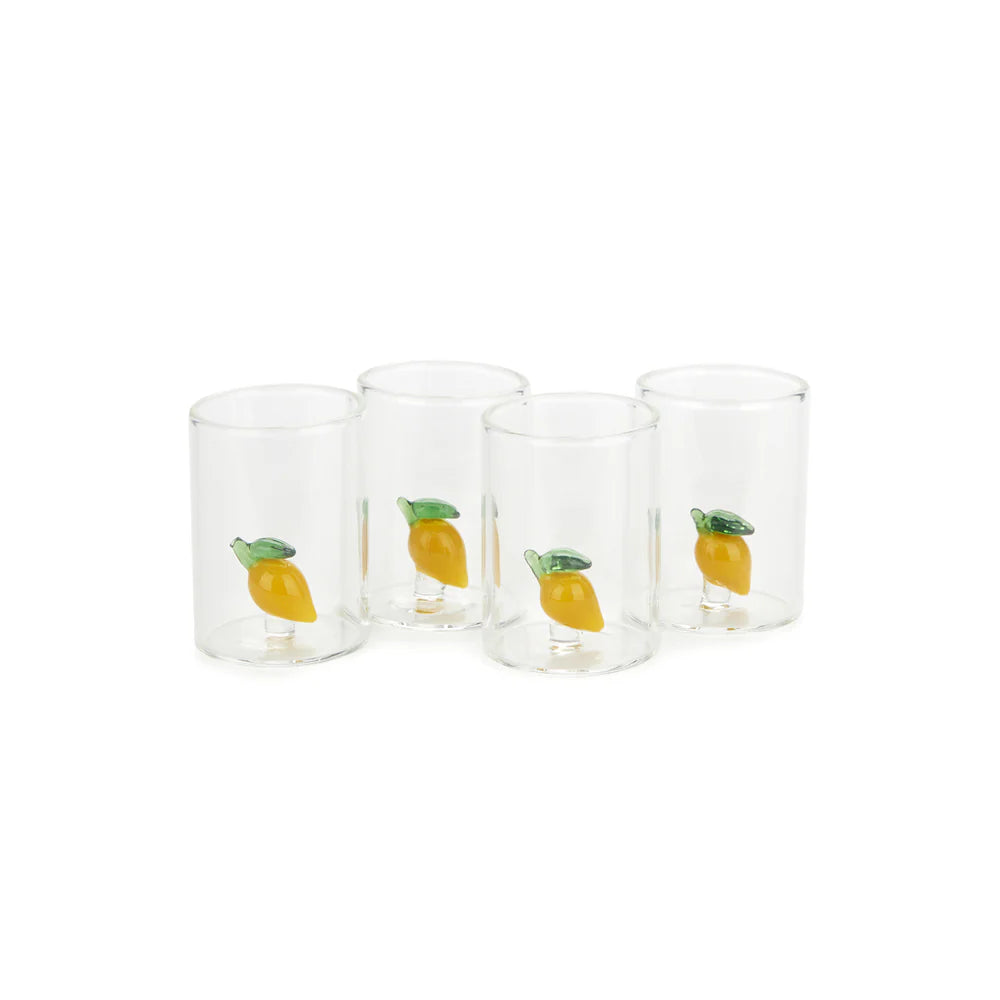 Set de 4 verres à shot citron