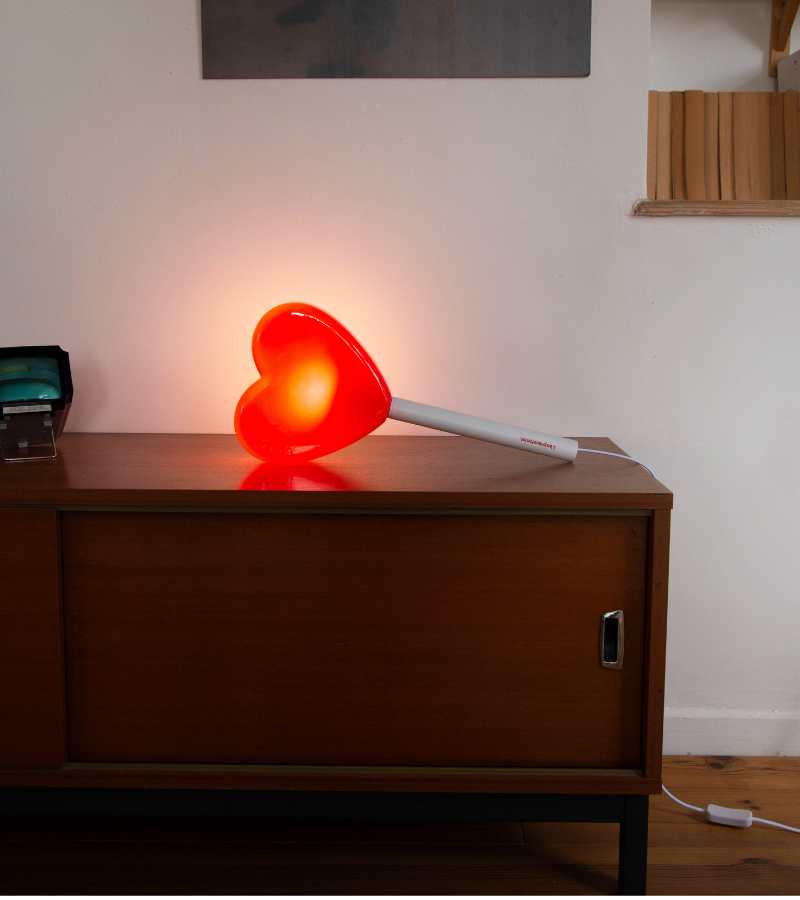 Lampe murale sucette coeur