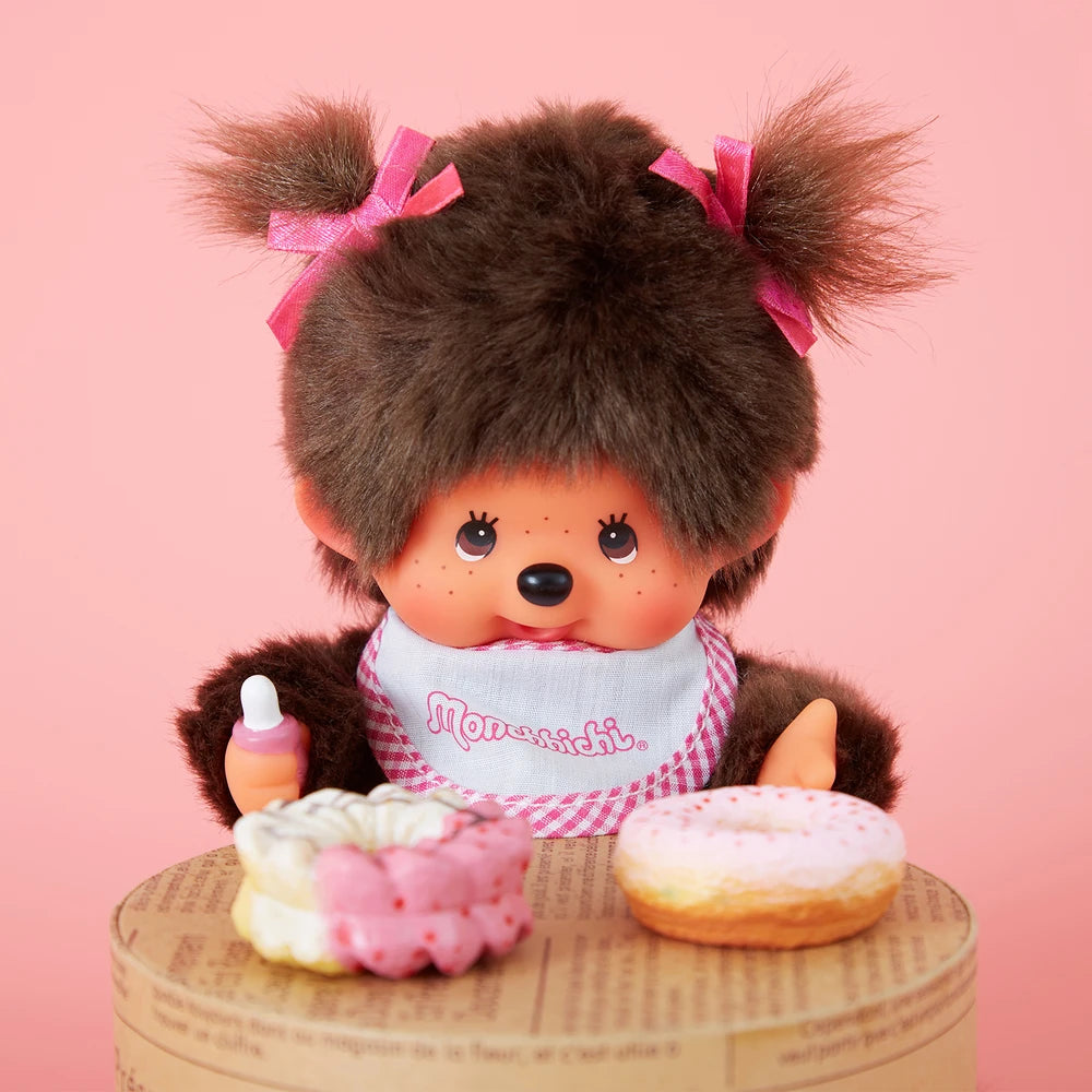 Peluche Monchhichi Girl White pink