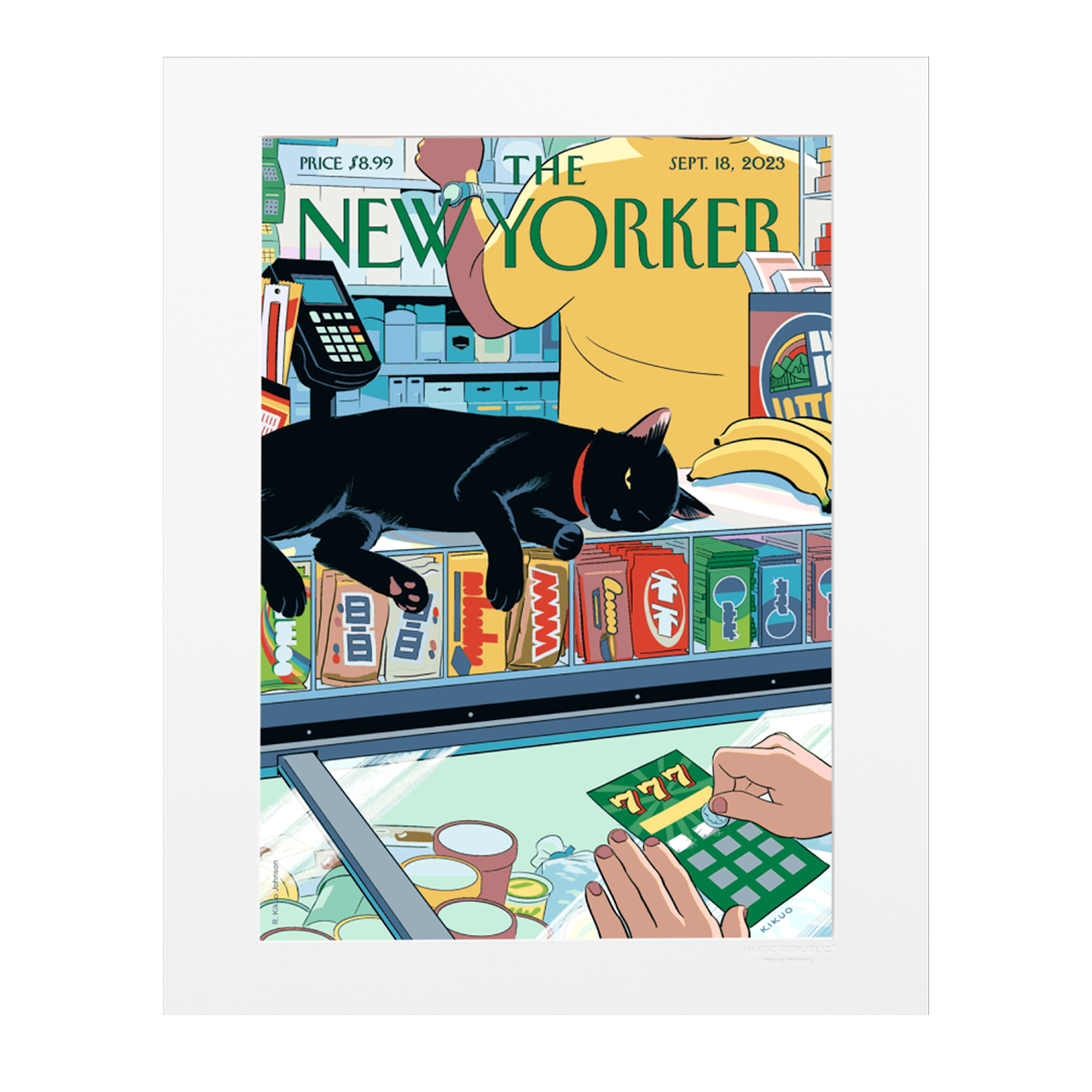 Affiche The Newyorker 272 - Kikuo Sept 18 2023 Bodega cat
