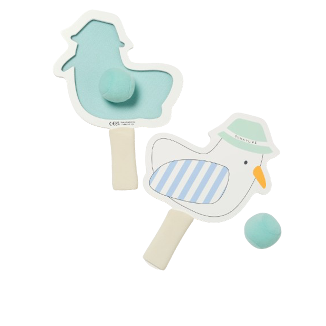 Sunnylife Raquettes de plage velcro enfant - The seagull blue stripe
