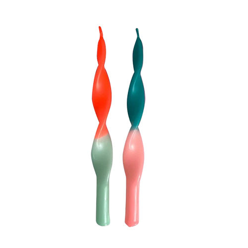 Set de 2 bougies torsadées Miami - jade
