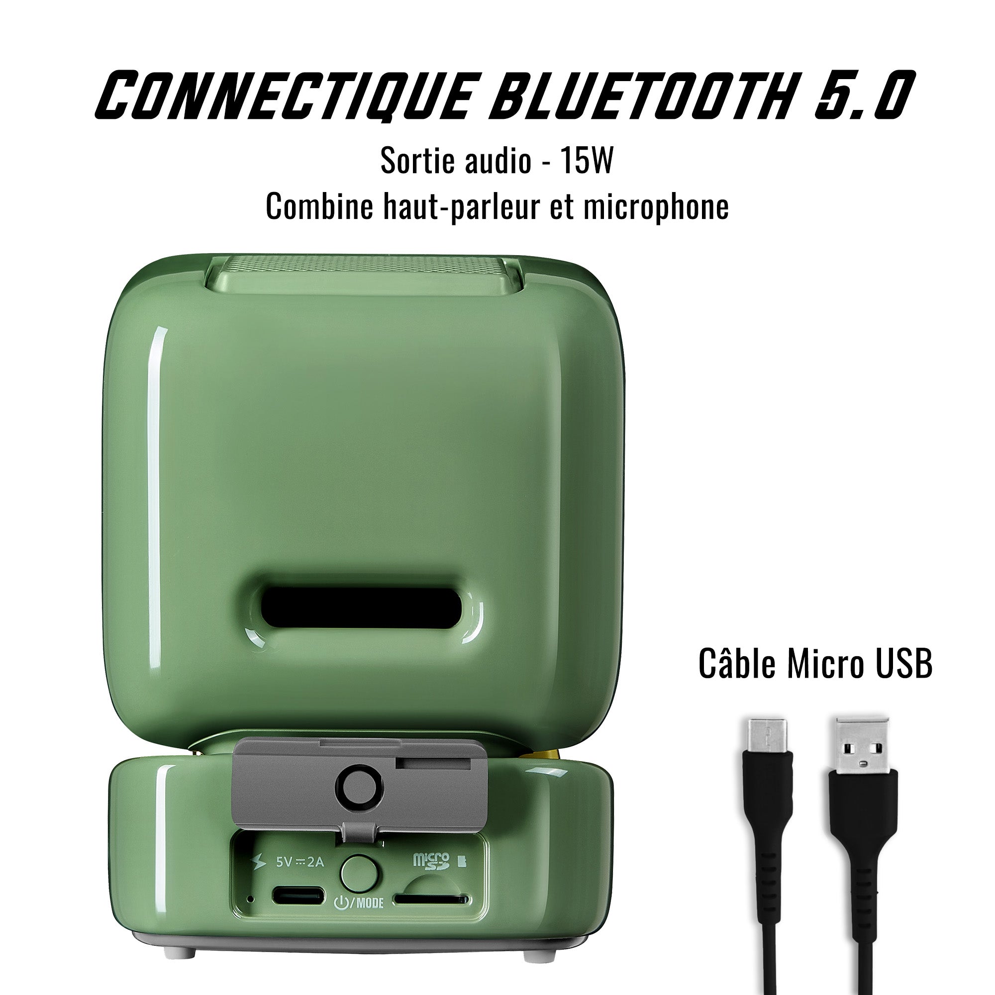 Enceinte + Micro Bluetooth avec Ecran - Ditoo Mic Vert