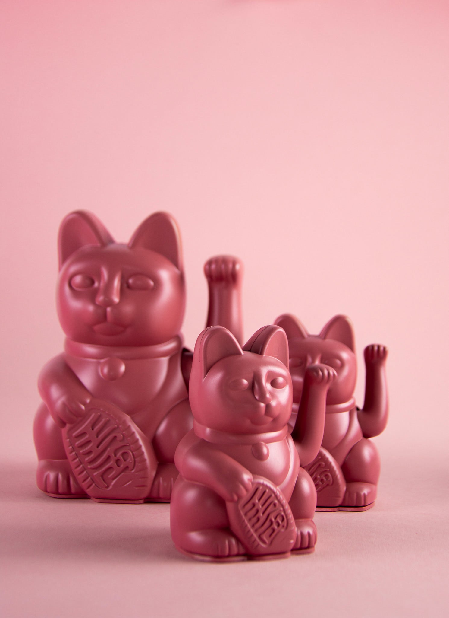 Mini Lucky Cat - Berry red