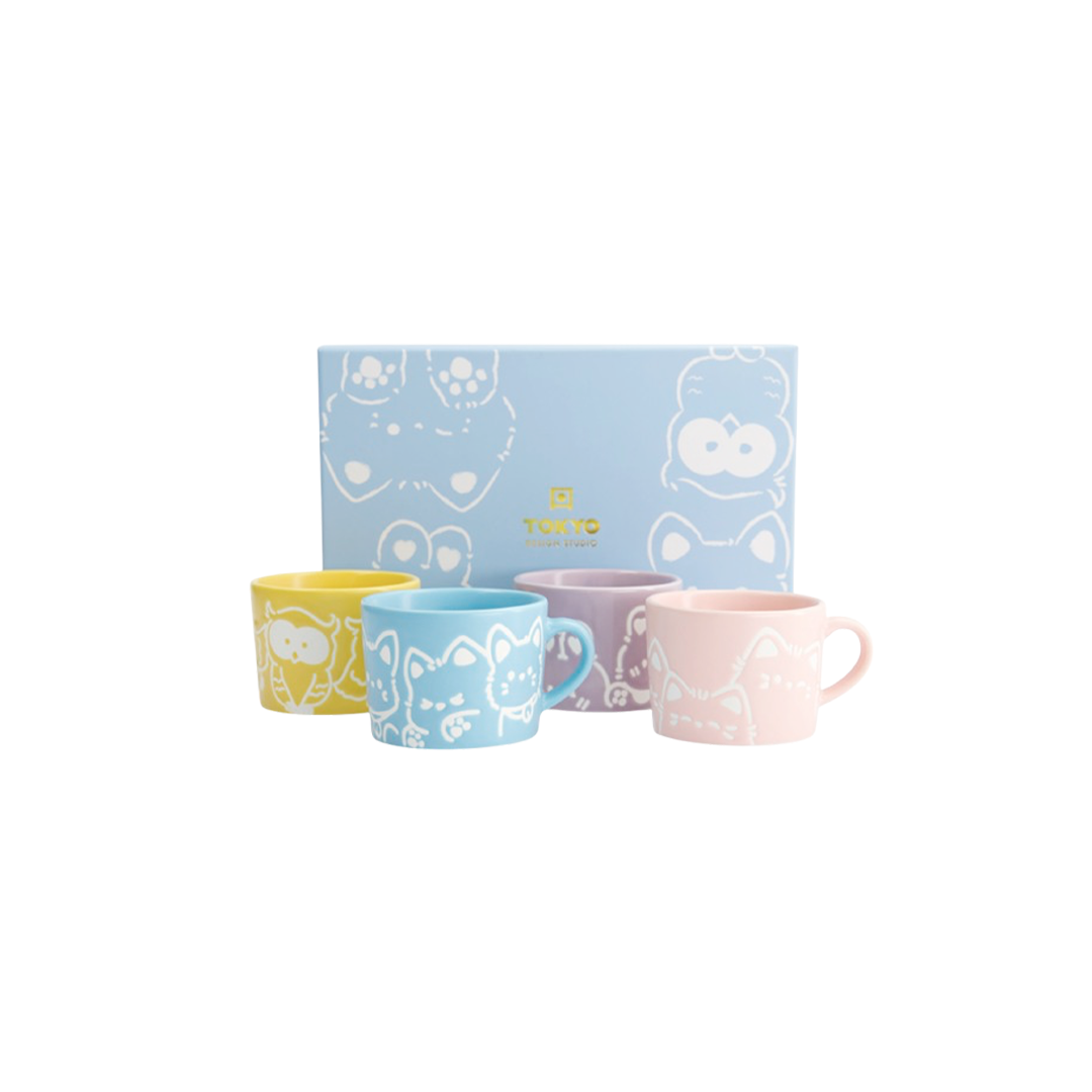 Coffret 4 Mugs Kawaii Animals