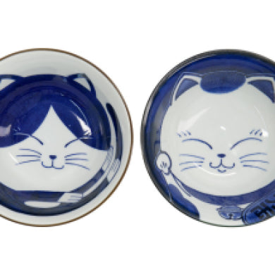 Coffret 2 bols Kawaii cat 500 ml et baguettes