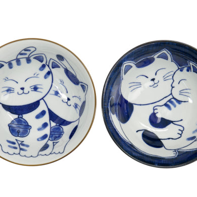 Coffret 2 bols Kawaii cat 500 ml et baguettes