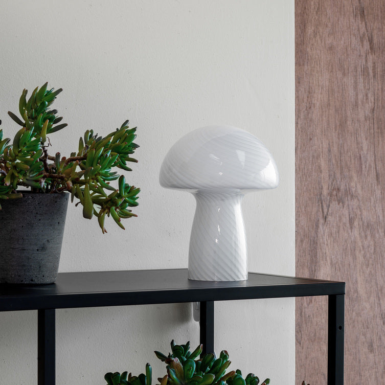 Lampe Champignon Jenny H.23 cm - blanc
