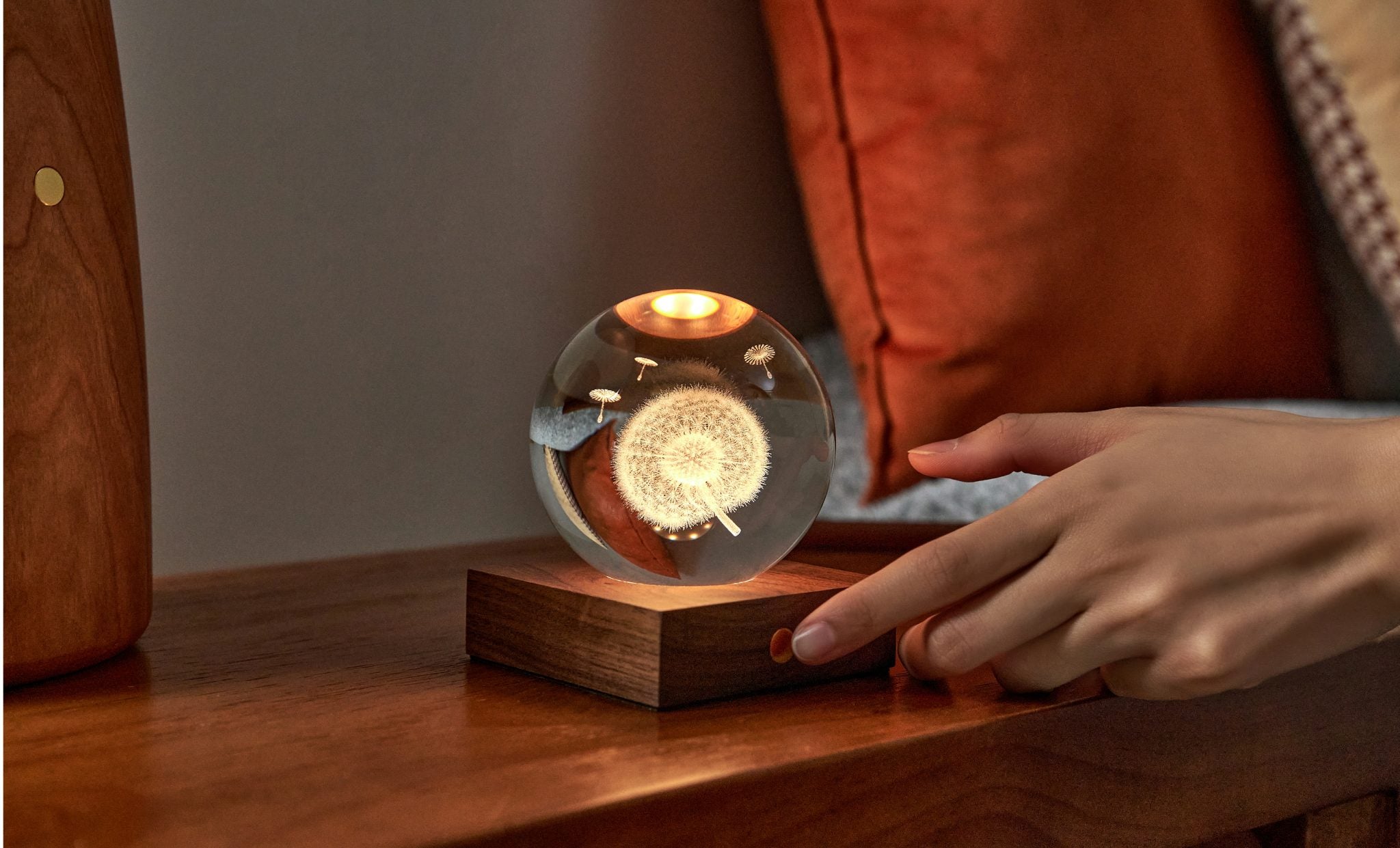 Lampe boule de cristal lumineuse Ø 8 cm