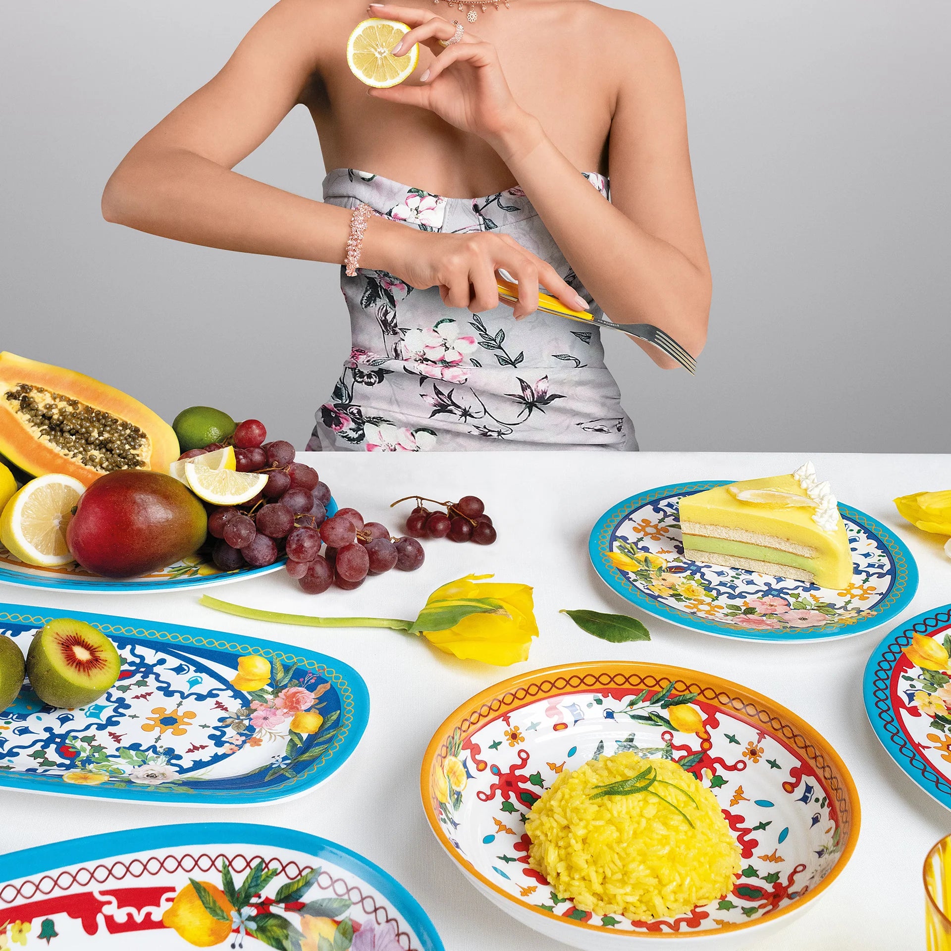 Guzzini Assiette Creuse - Flower & Lemon