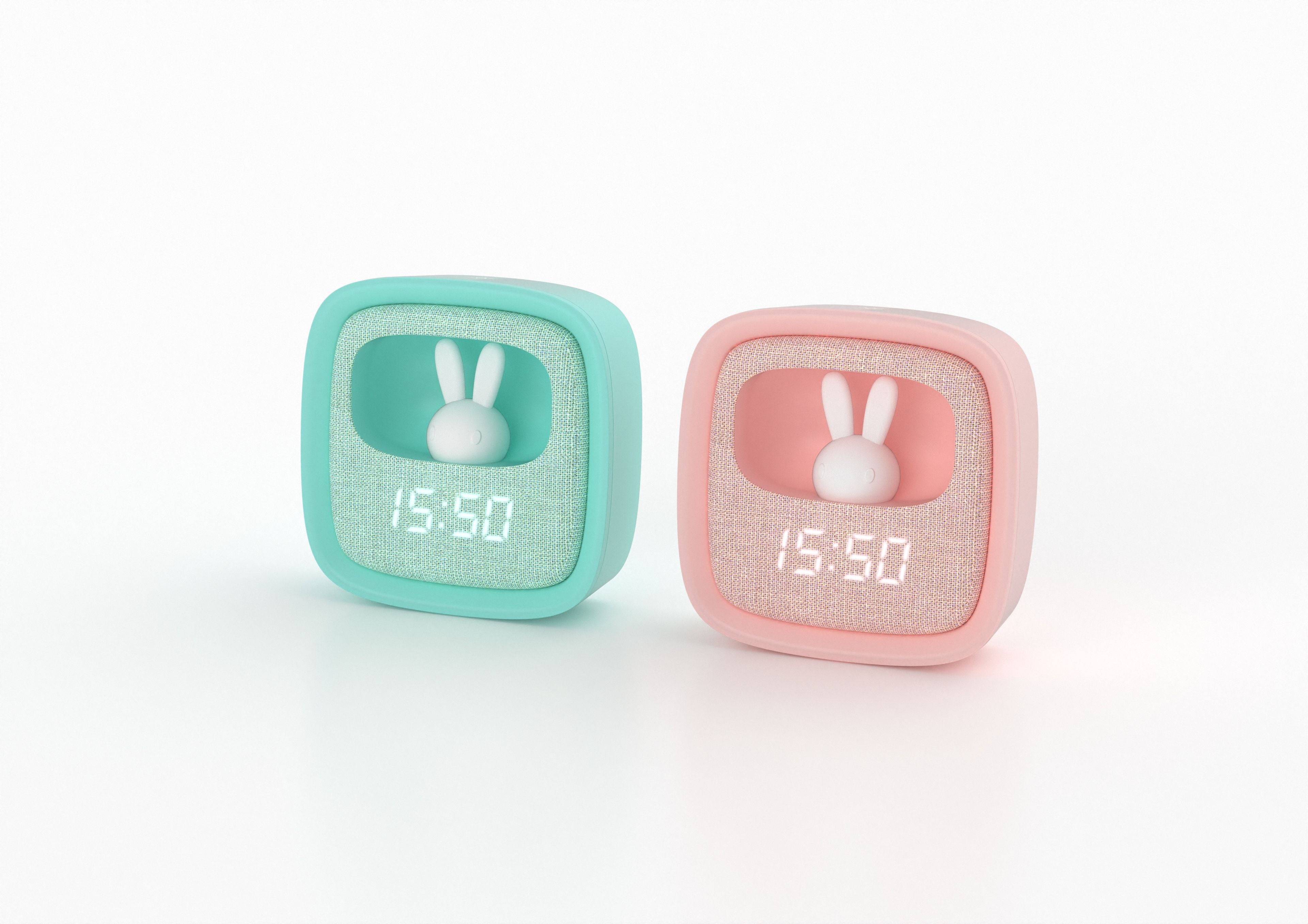 Réveil & veilleuse lapin Billy - turquoise