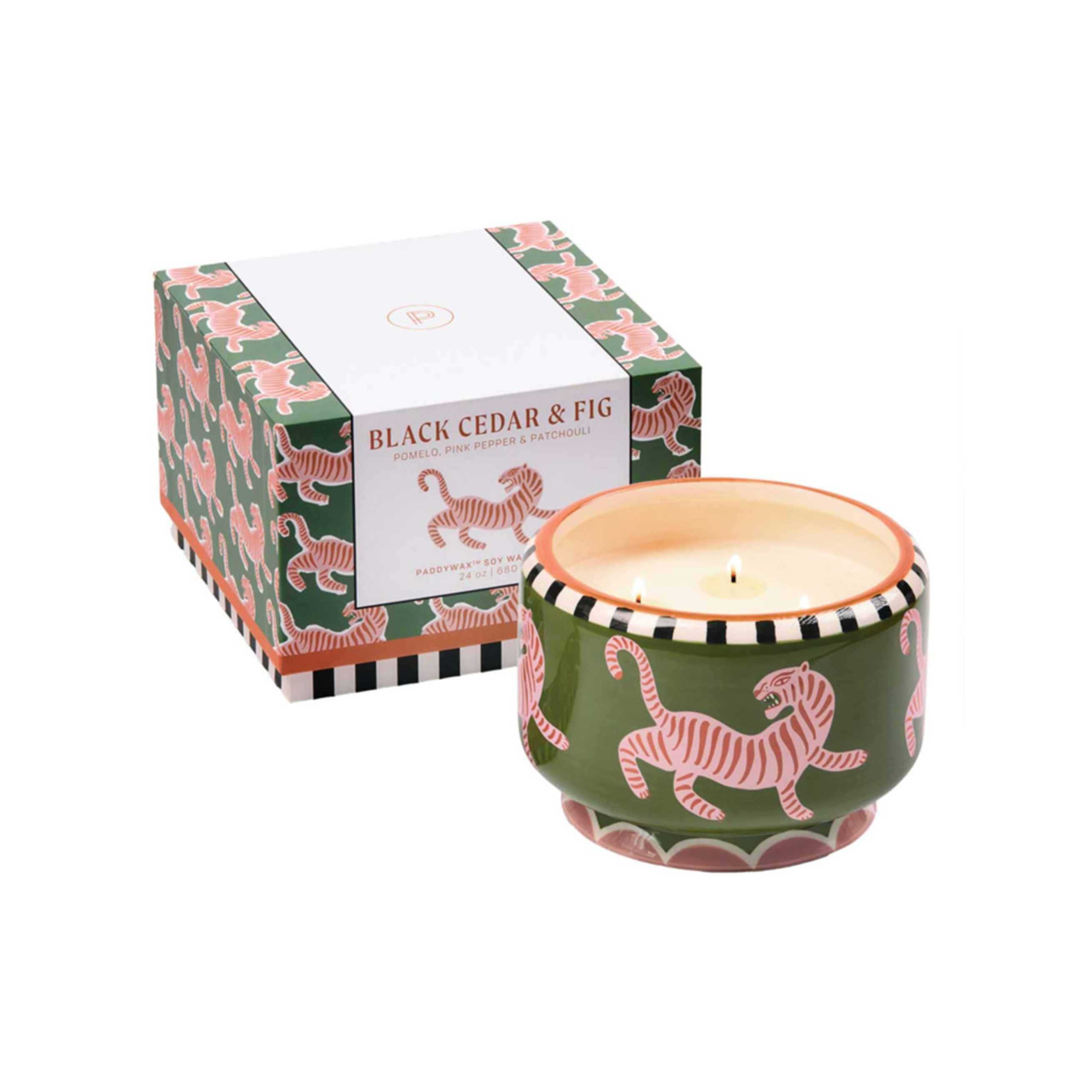 Bougie parfumée Adopo Black Tiger XL - Cèdre noir & Figue