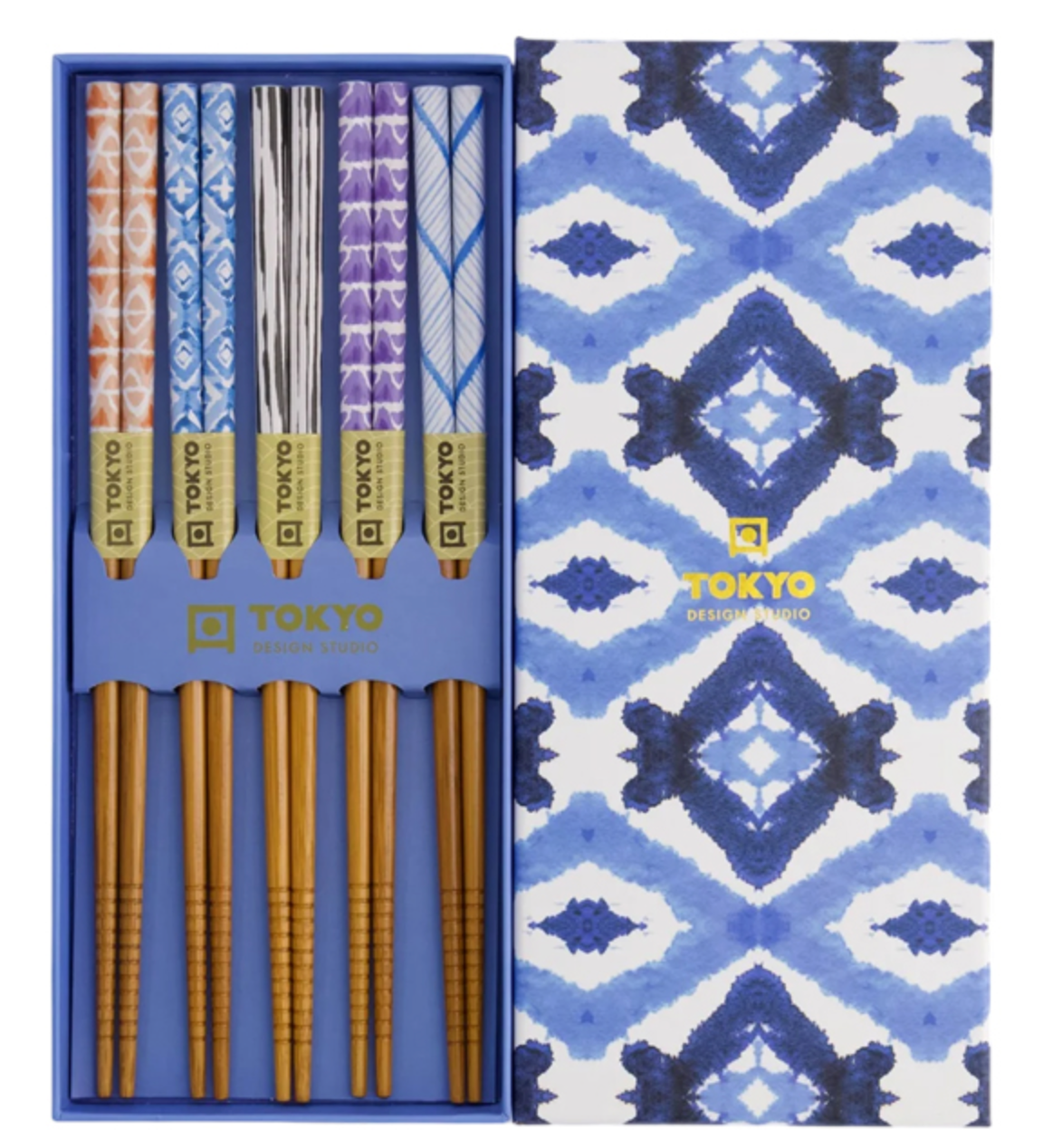 Coffret de 5 baguettes - blue Kasuri