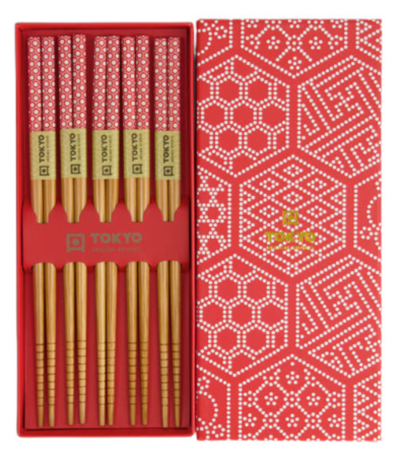 Coffret de 5 baguettes - red multi pattern