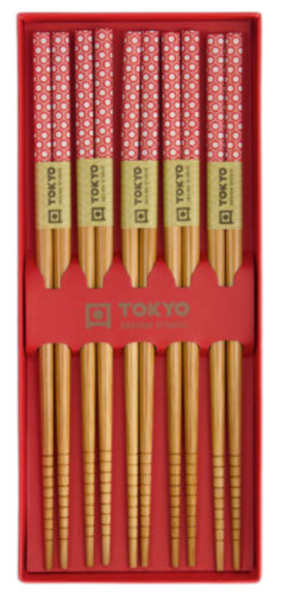 Coffret de 5 baguettes - red multi pattern