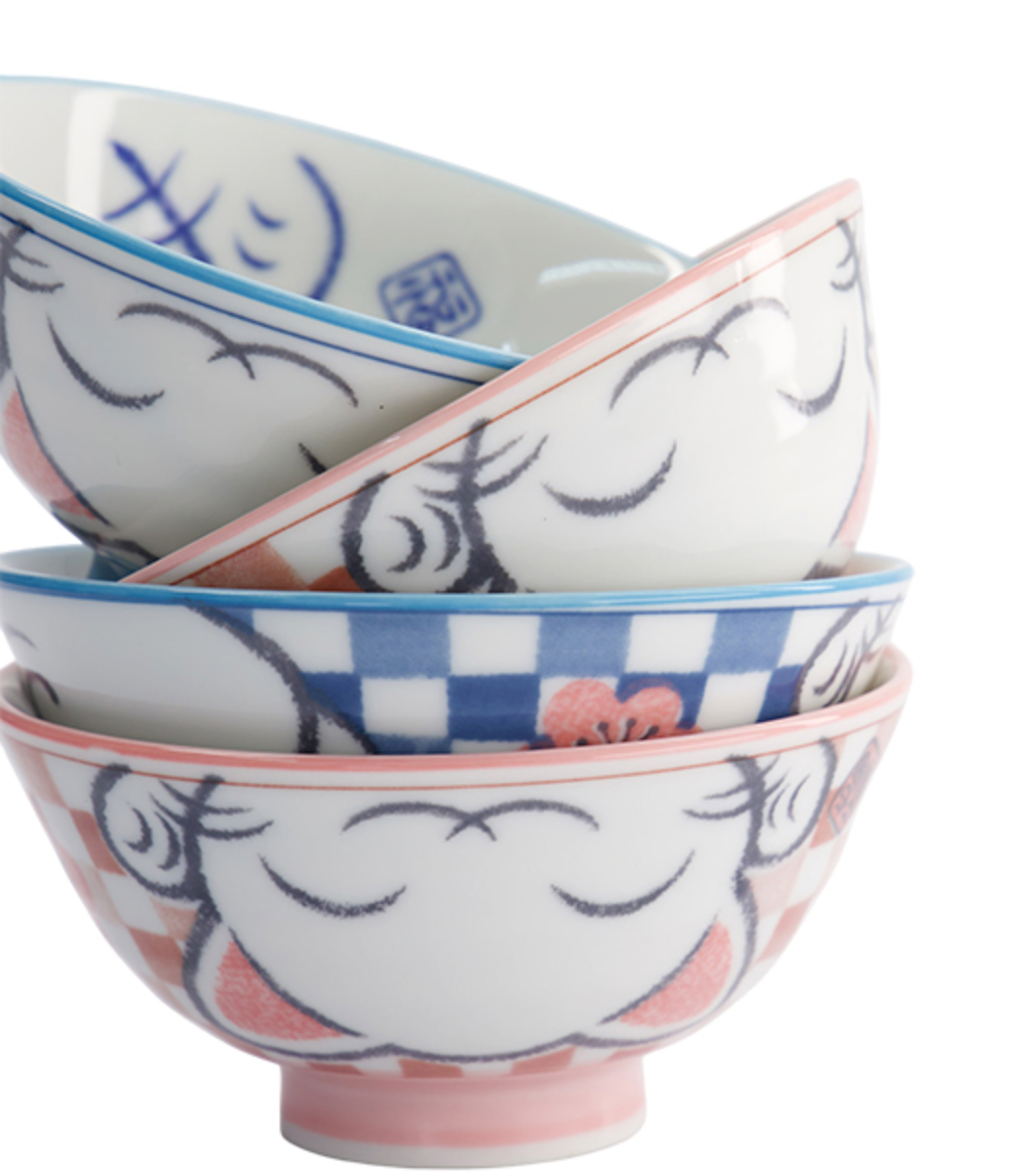 Coffret 4 Bols Kawaii Lucky cat