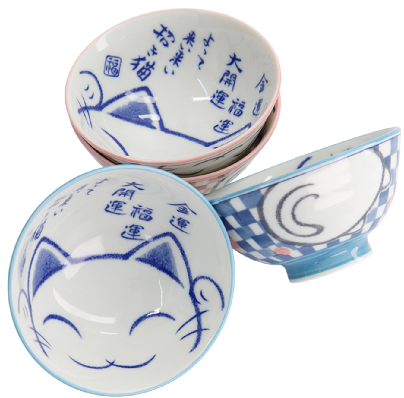 Coffret 4 Bols Kawaii Lucky cat
