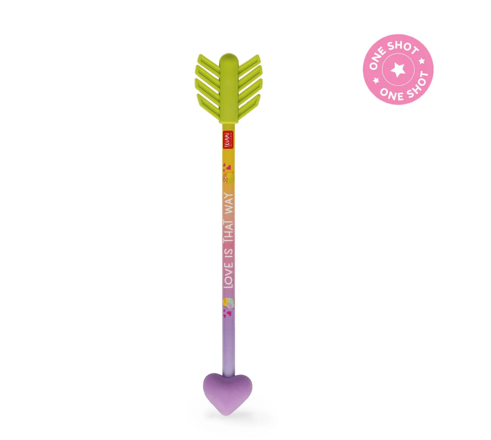 Legami Crayon avec 2 gommes - Love birds