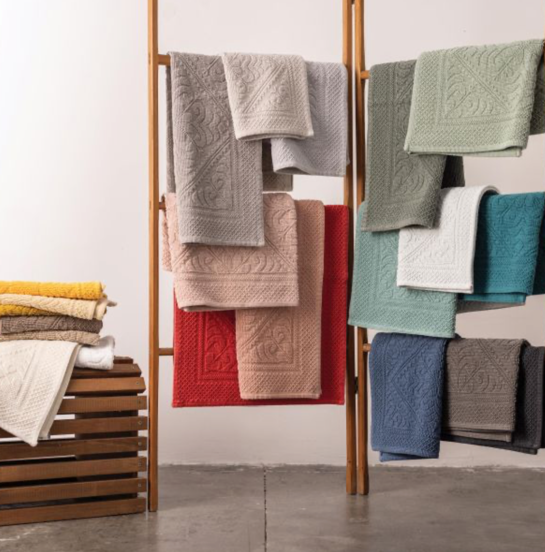 Tapis de bain Enzo - Vert de gris 54x64 cm