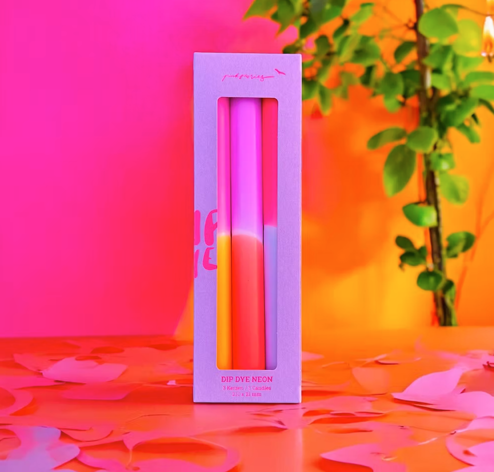 Set de 3 bougies Dip dye Neon - Grape Bliss