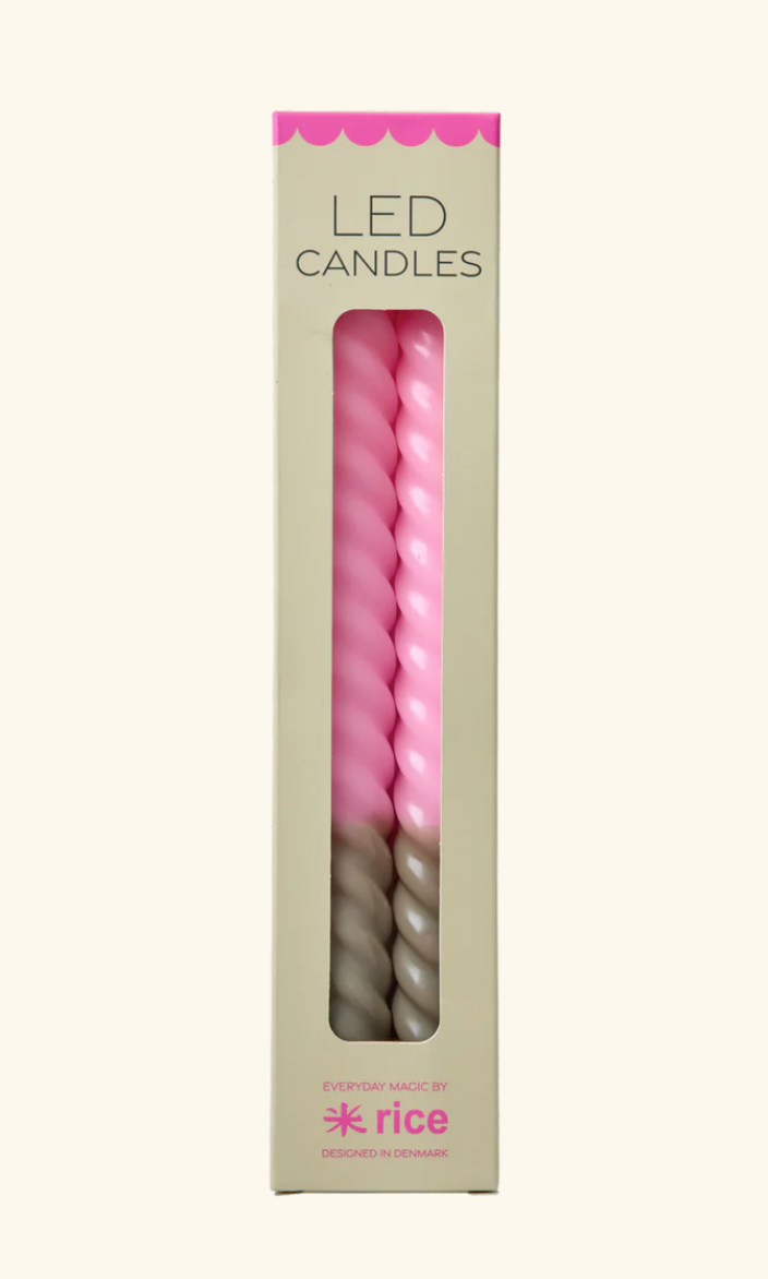 Bougies LED Sable foncé - Pack de 2