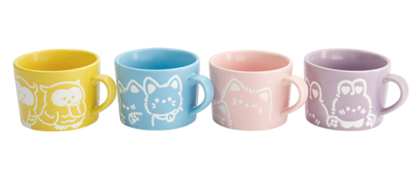 Coffret 4 Mugs Kawaii Animals