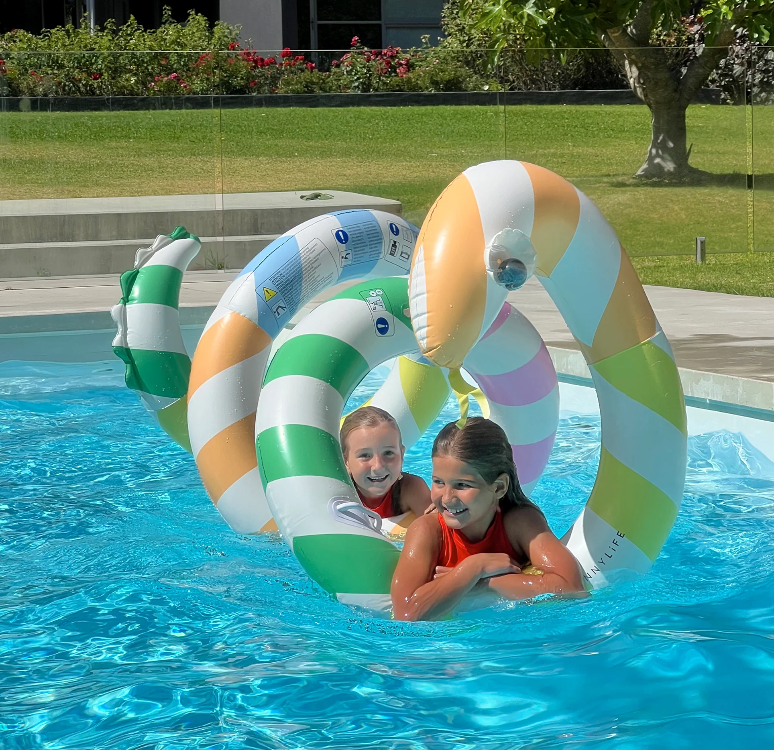Sunnylife tube gonflable serpent géant multicolore