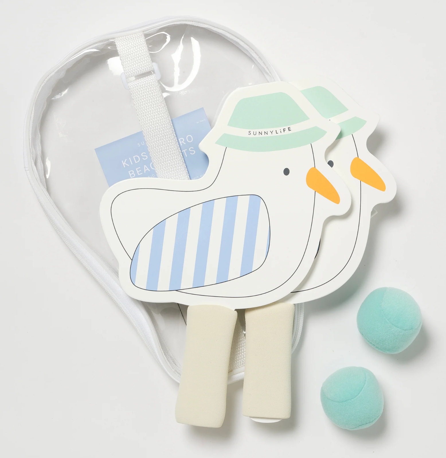 Sunnylife Raquettes de plage velcro enfant - The seagull blue stripe