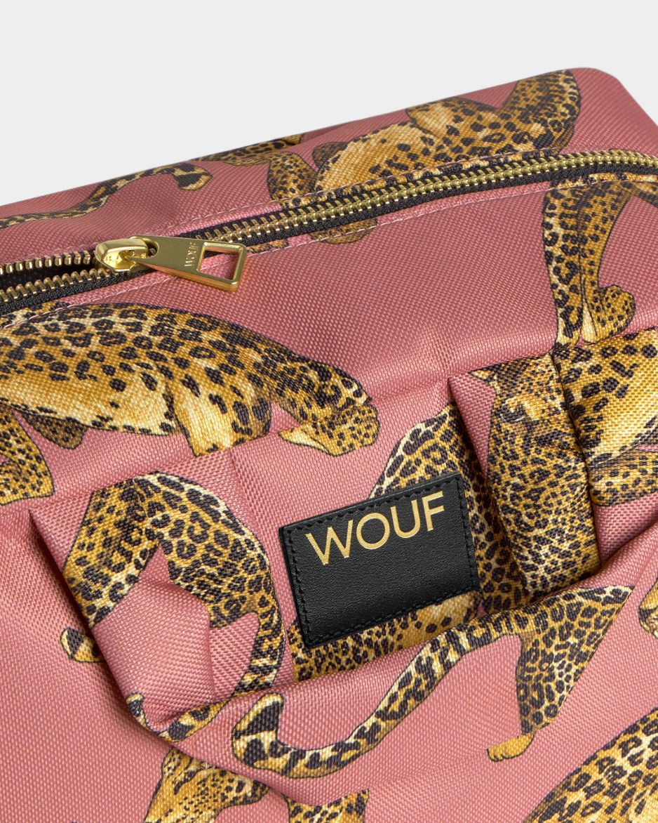 Wouf Trousse de toilette large - Blush Leopard