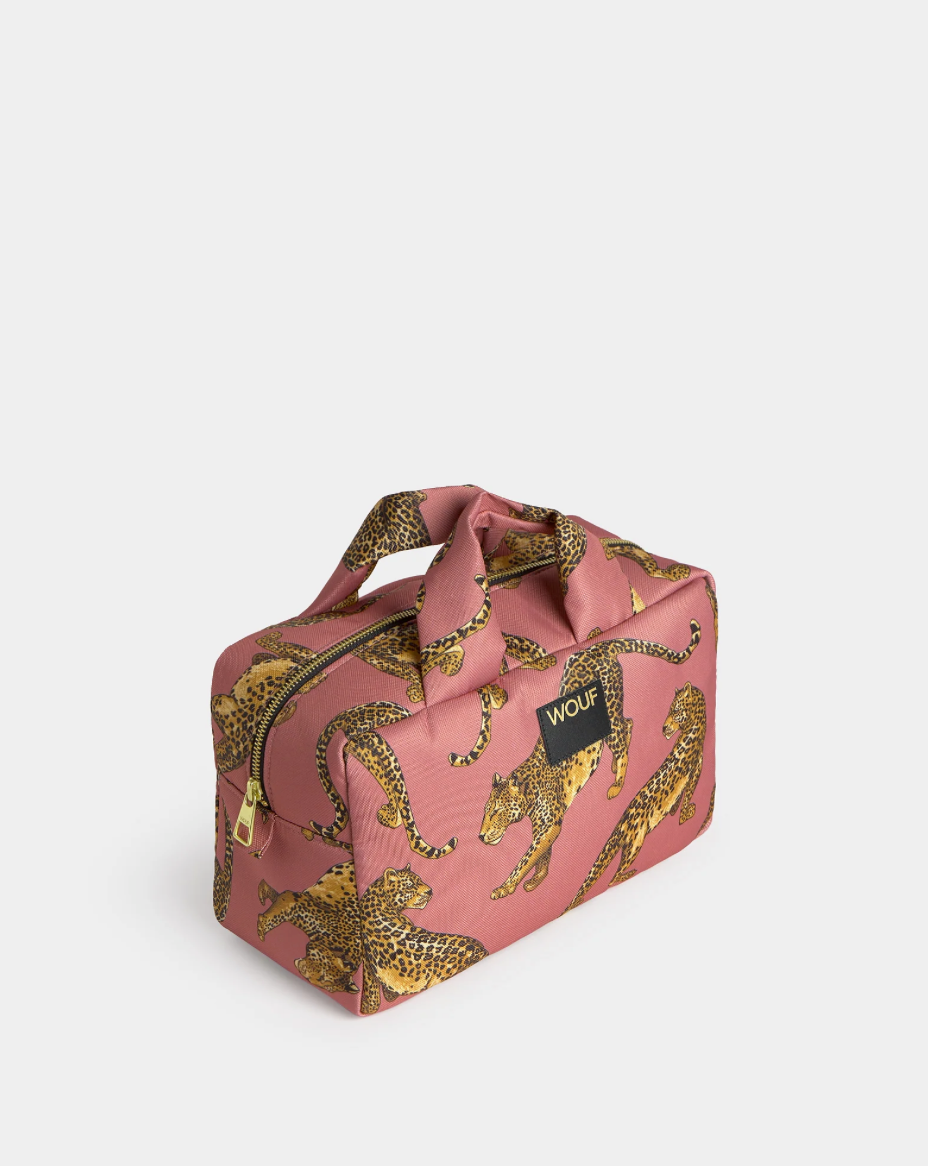Wouf Trousse de toilette large - Blush Leopard