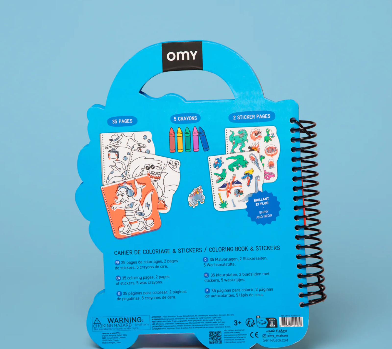 OMY Super coloring & stickers book - Dino