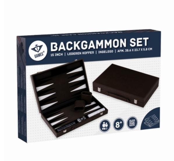 Backgammon cuir Kaki
