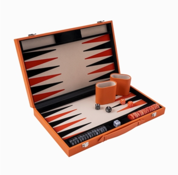 Backgammon cuir Orange