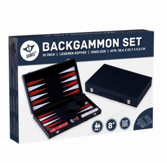 Backgammon cuir Bleu