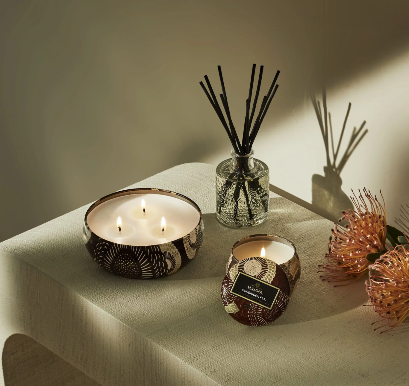 Voluspa bougie parfumée 3 mèches - Forbidden fig