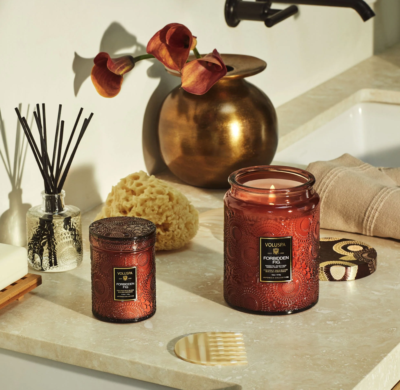 Voluspa bougie parfumée 1 mèche - Forbbiden fig