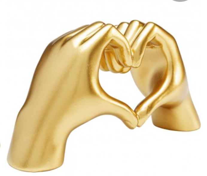 Objet déco - Mains cœurs dorées
