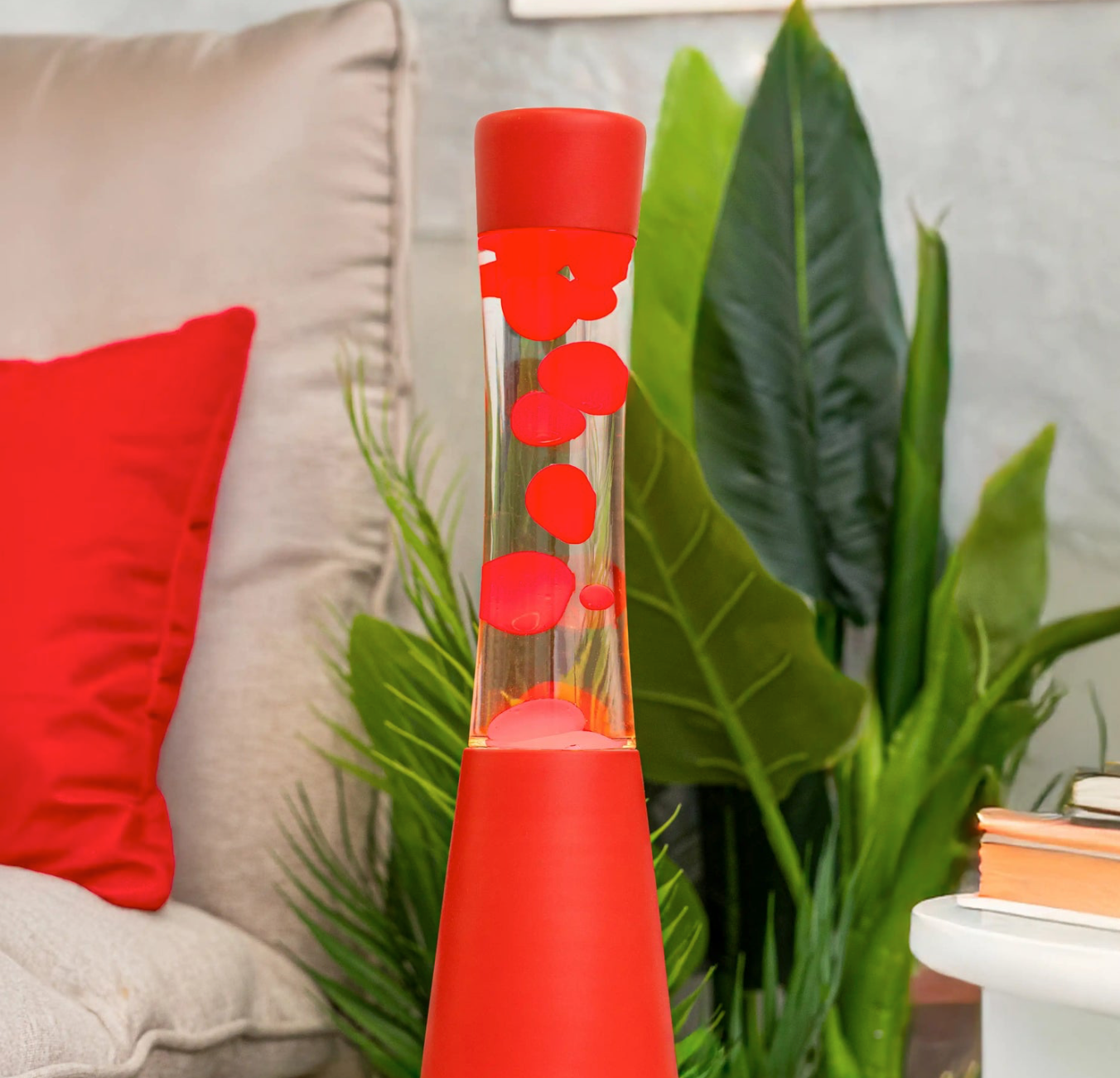 Lampe à lave h.41.5 cm - rouge