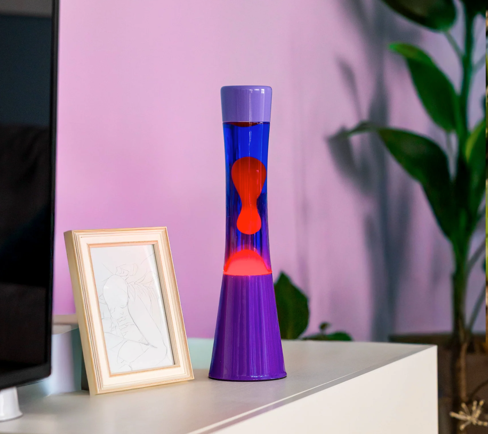 Lampe à lave h.40cm - Violet et rouge