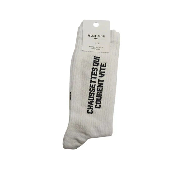 Chaussettes Félicie Aussi - qui courent vite 40/45 blanc