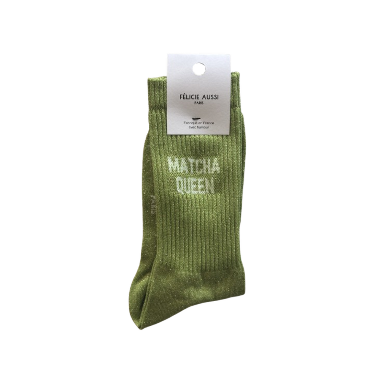 Chaussettes Félicie Aussi à paillettes - Matcha Queen