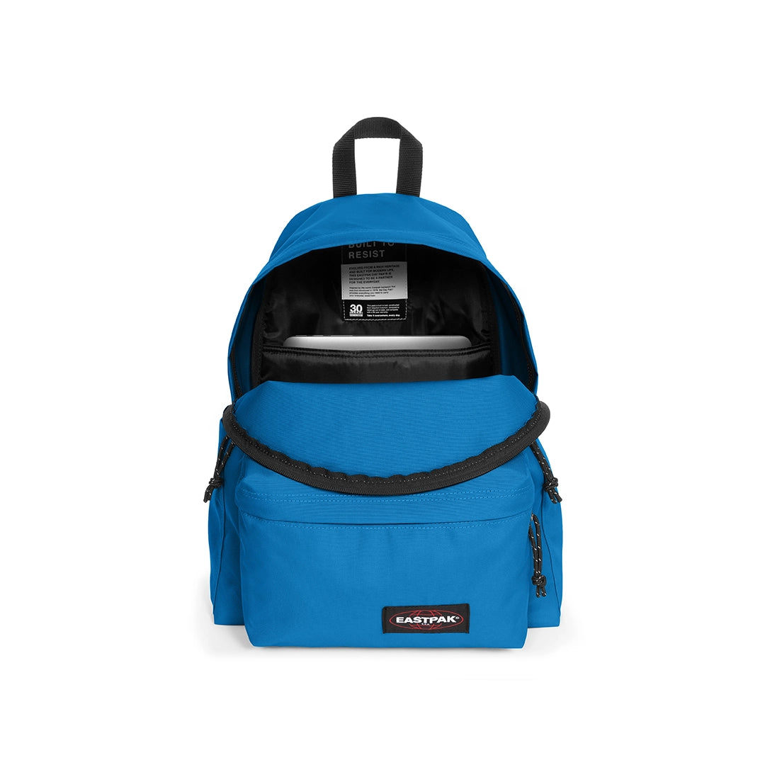 Sac à dos Eastpak Day Pak'R Azure Blue, vue de face poche ouverte