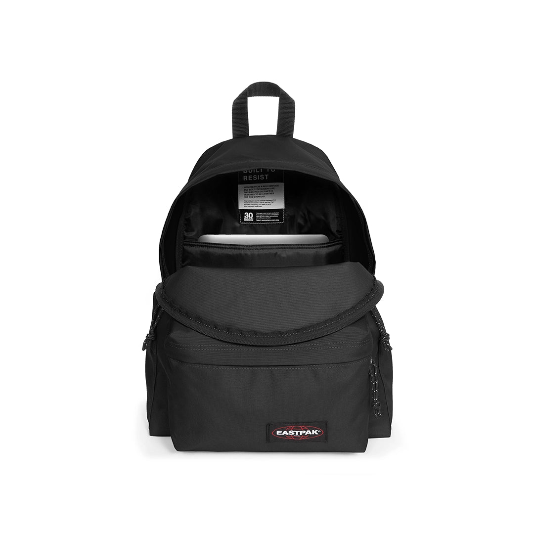 Sac à dos Eastpak Day Pak'R Black, vue de face poche ouverte