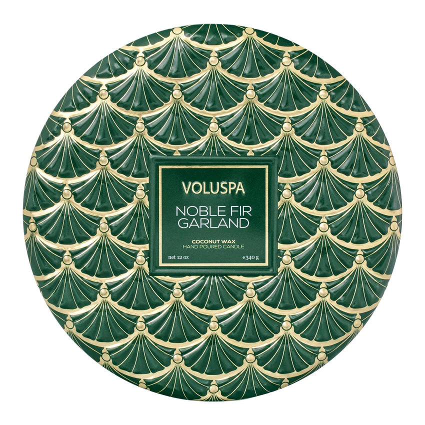 Voluspa bougie parfumée 3 mèches - Noble Fir Garland