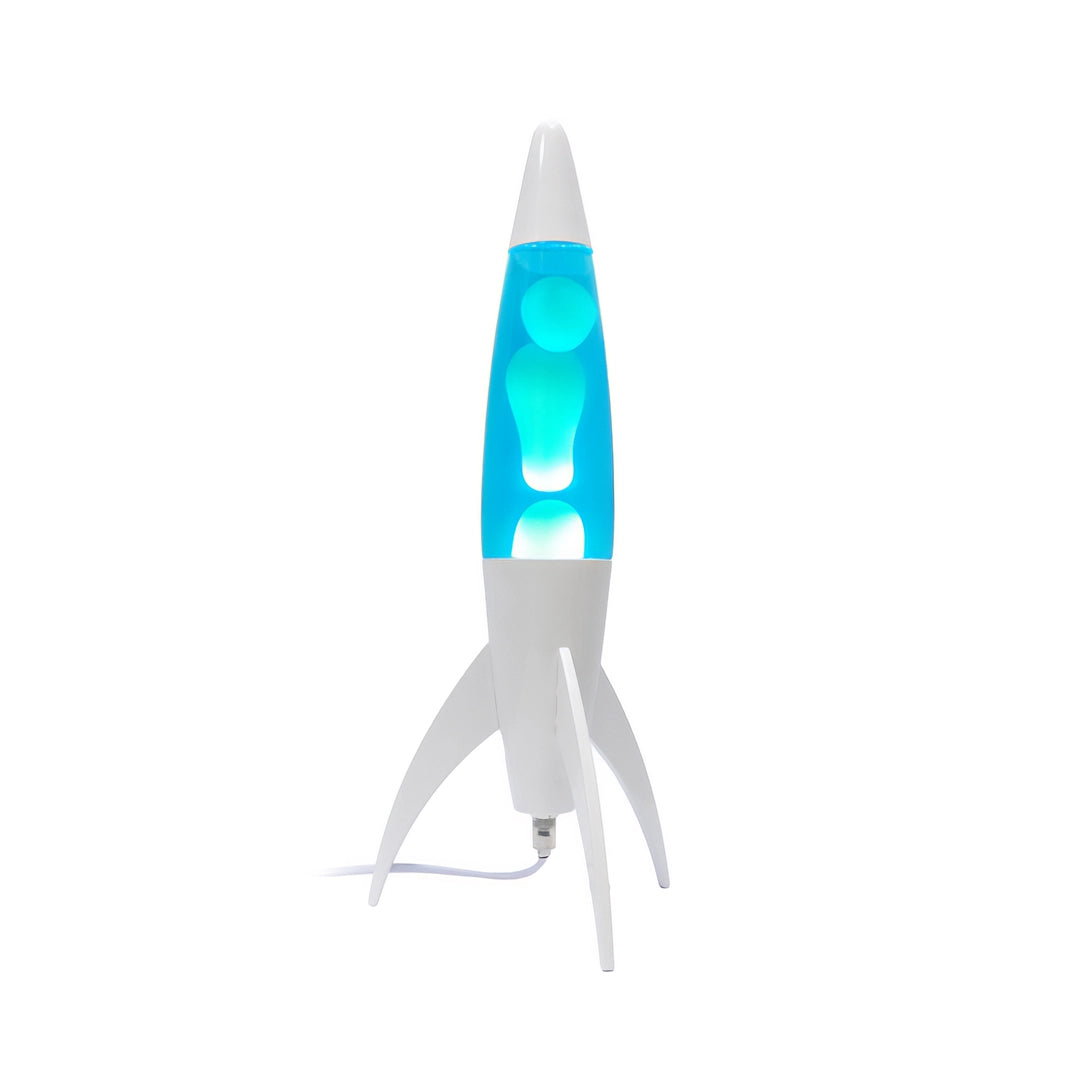 Lampe à lave h.45cm - Rocket White & Blue